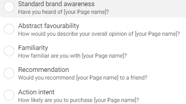 Available Poll Question Type in Meta’s Brand Lift Study Available Poll Question Type in Meta’s Brand Lift Study